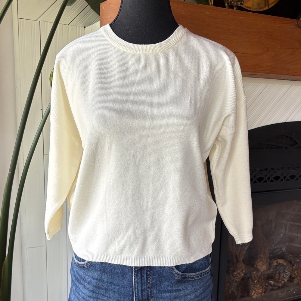 Classic Cream Women's Crew Neck Sweater